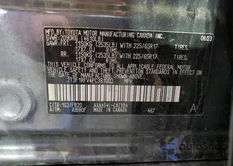 2023 Toyota Rav4 Le from USA, damaged, VIN 2T3F1RFV4PC381003